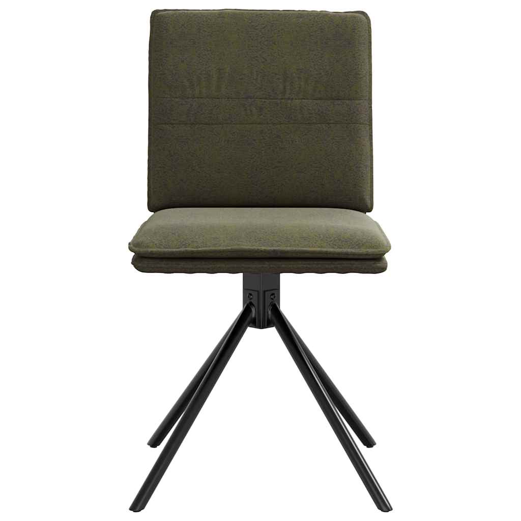 Chaise à manger vert armée similicuir daim - XIOS