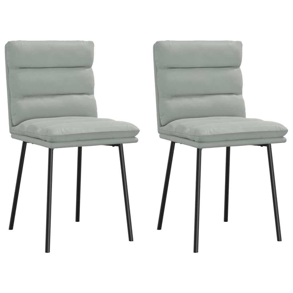 Chaises à manger lot de 2 Gris clair Velours - XIOS