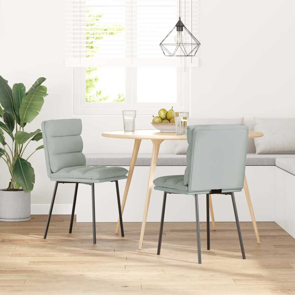 Chaises à manger lot de 2 Gris clair Velours - XIOS