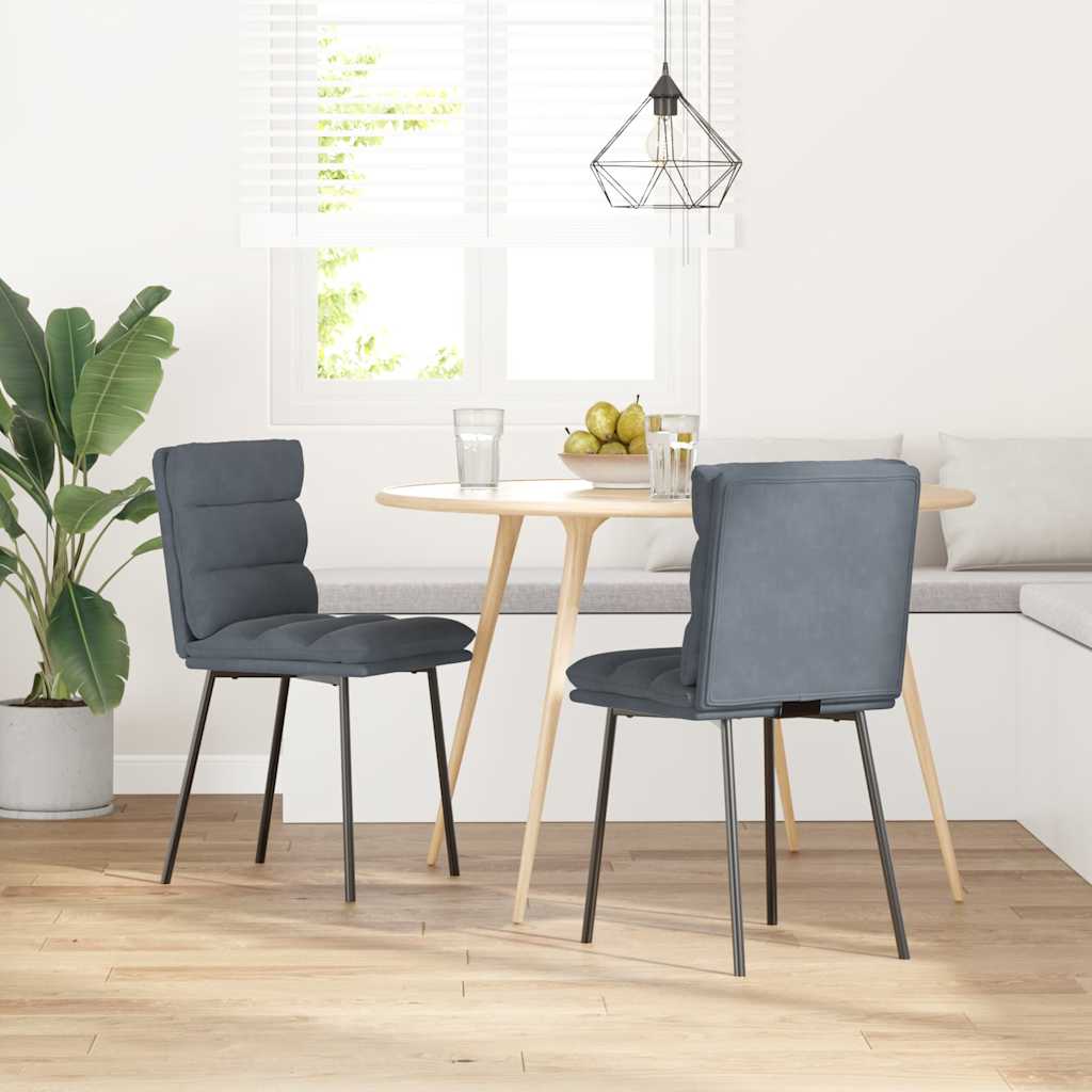 Chaises à manger lot de 2 Gris foncé Velours - XIOS