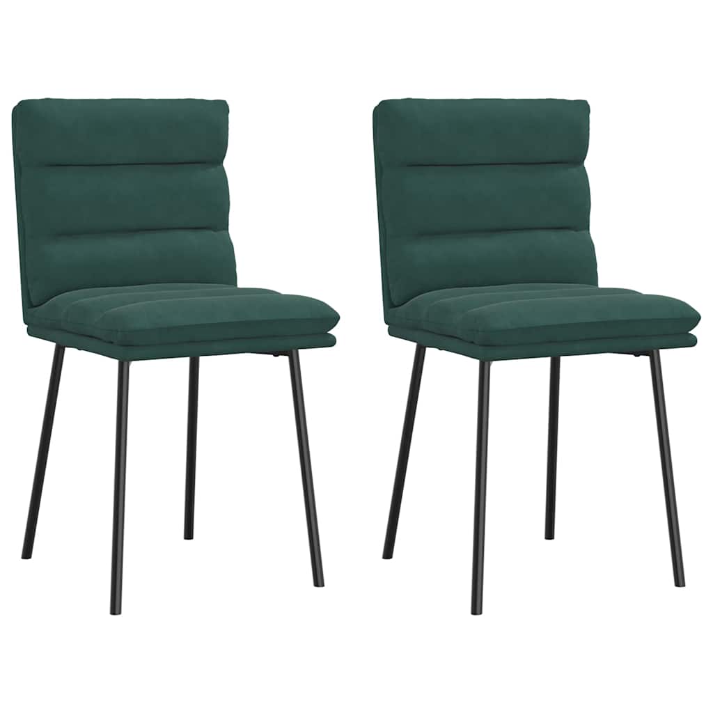 Chaises à manger lot de 2 Vert foncé Velours - XIOS