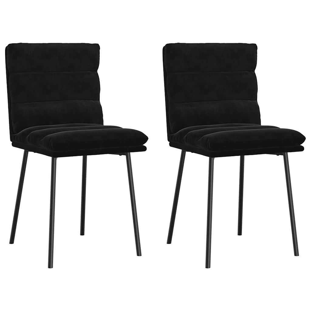 Chaises à manger lot de 2 Noir Velours - XIOS