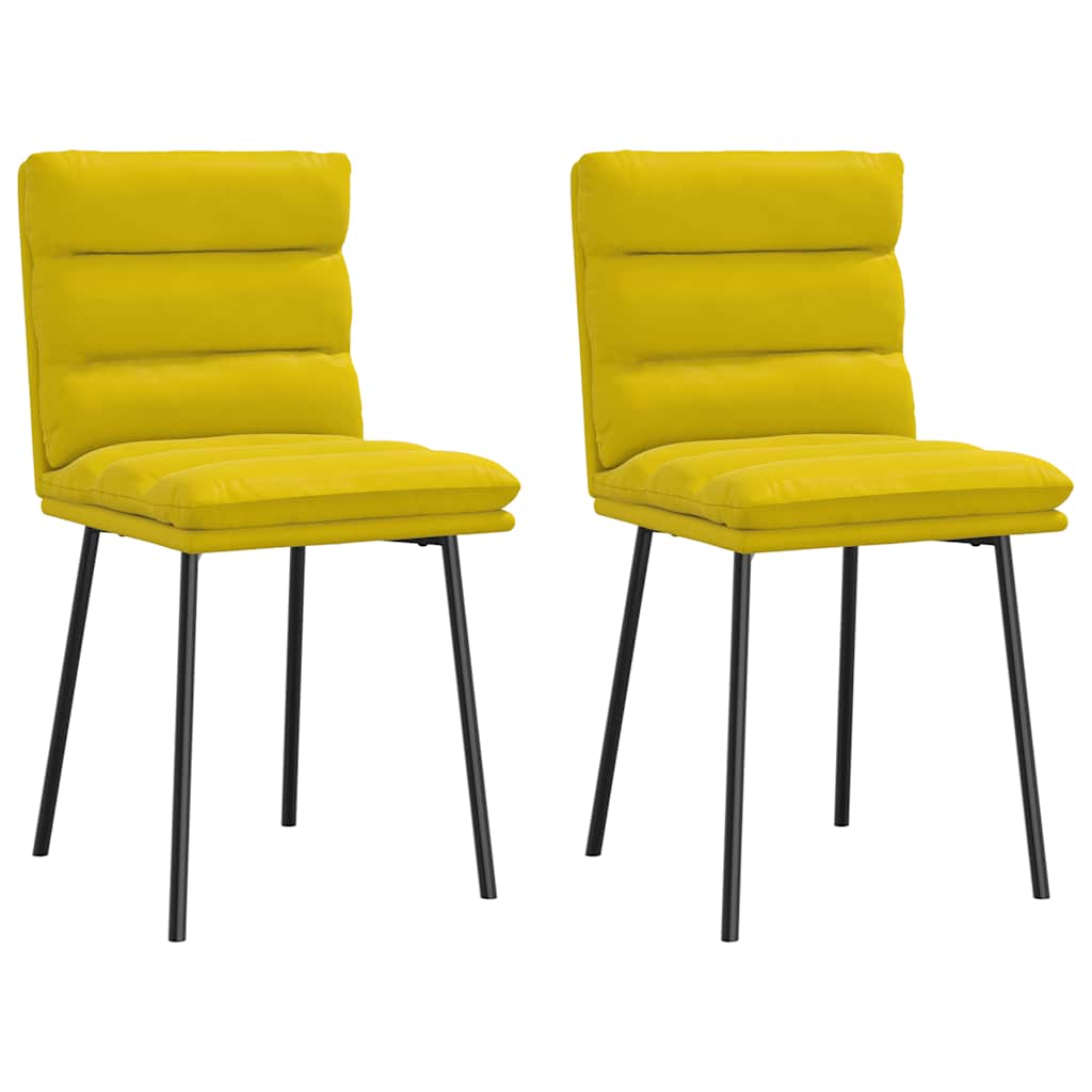 Chaises à manger lot de 2 Jaune Velours - XIOS