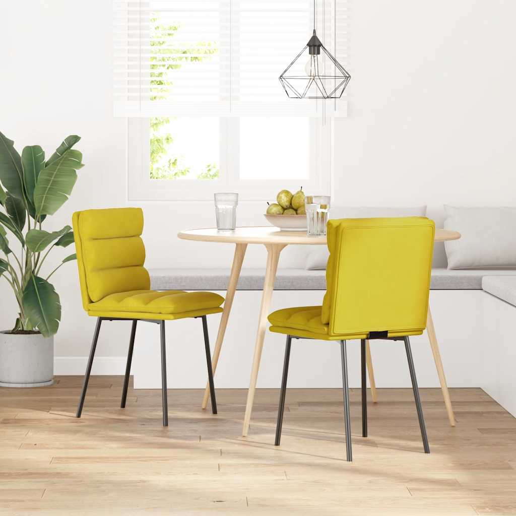 Chaises à manger lot de 2 Jaune Velours - XIOS