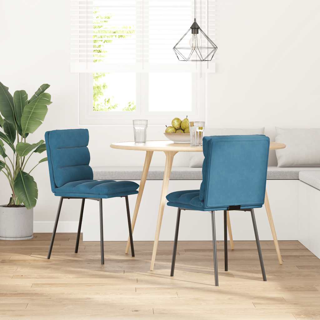 Chaises à manger lot de 2 Bleu Velours - XIOS