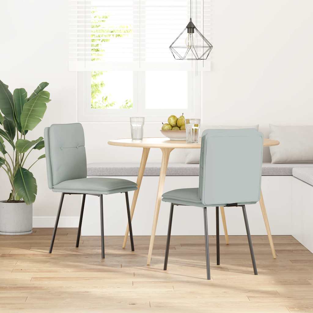 Chaises à manger lot de 2 Gris clair Velours - XIOS