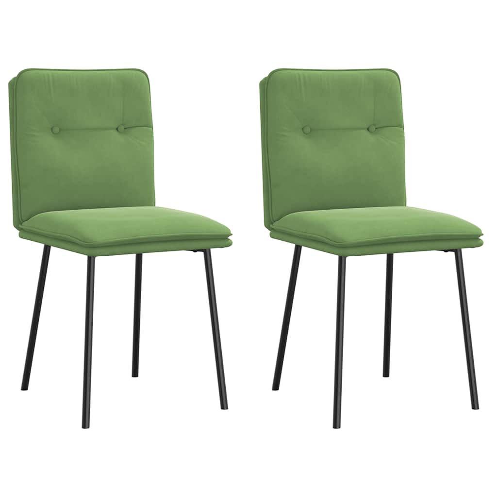 Chaises à manger lot de 2 Vert clair Velours - XIOS