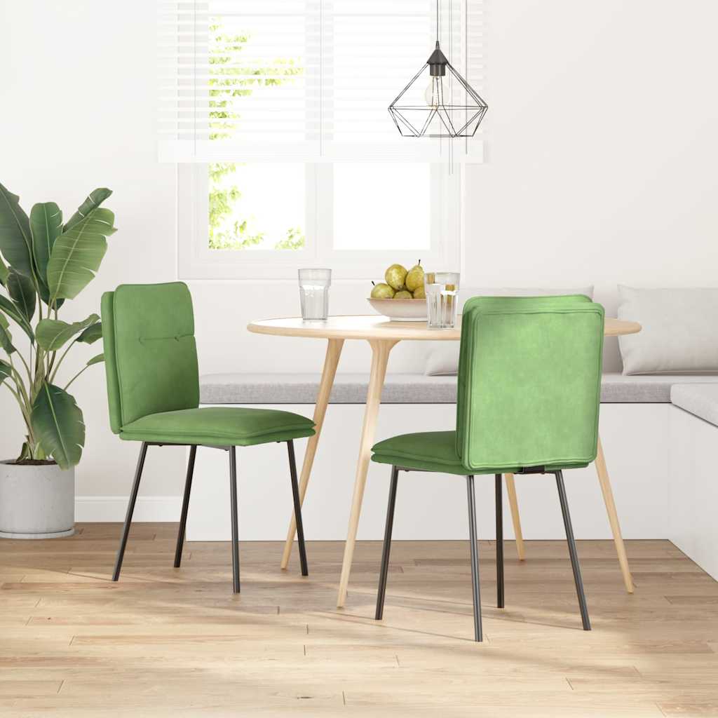 Chaises à manger lot de 2 Vert clair Velours - XIOS