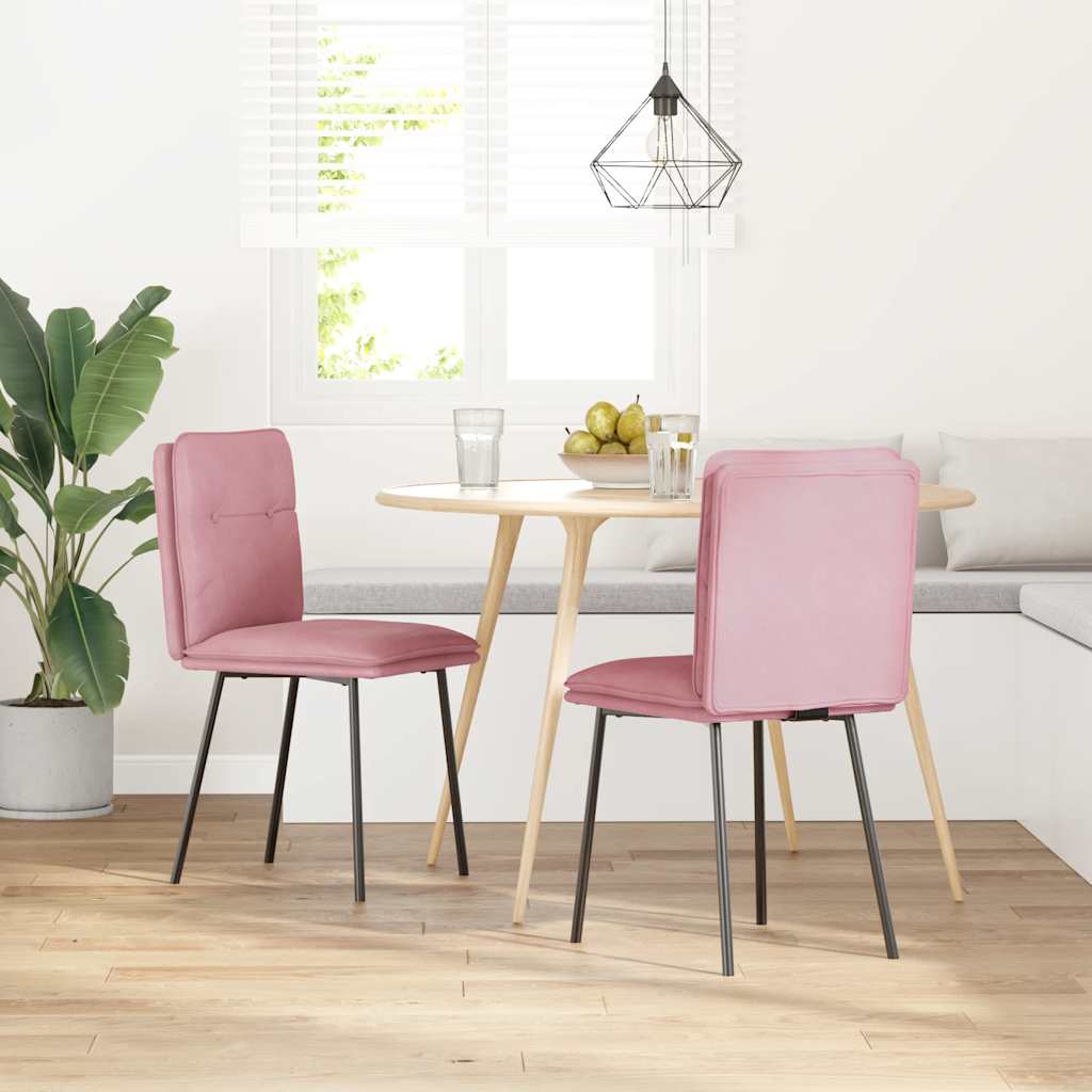 Chaises à manger lot de 2 Rose Velours - XIOS