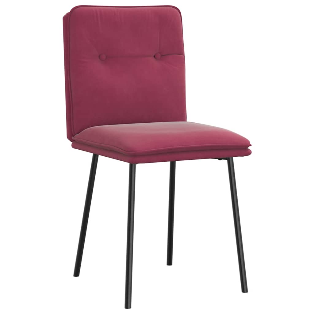 Chaises à manger lot de 2 Rouge bordeaux Velours - XIOS
