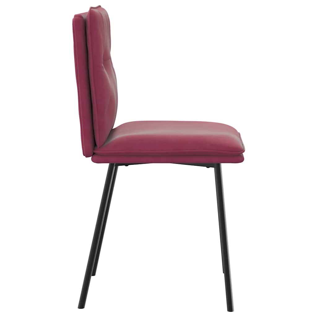 Chaises à manger lot de 2 Rouge bordeaux Velours - XIOS