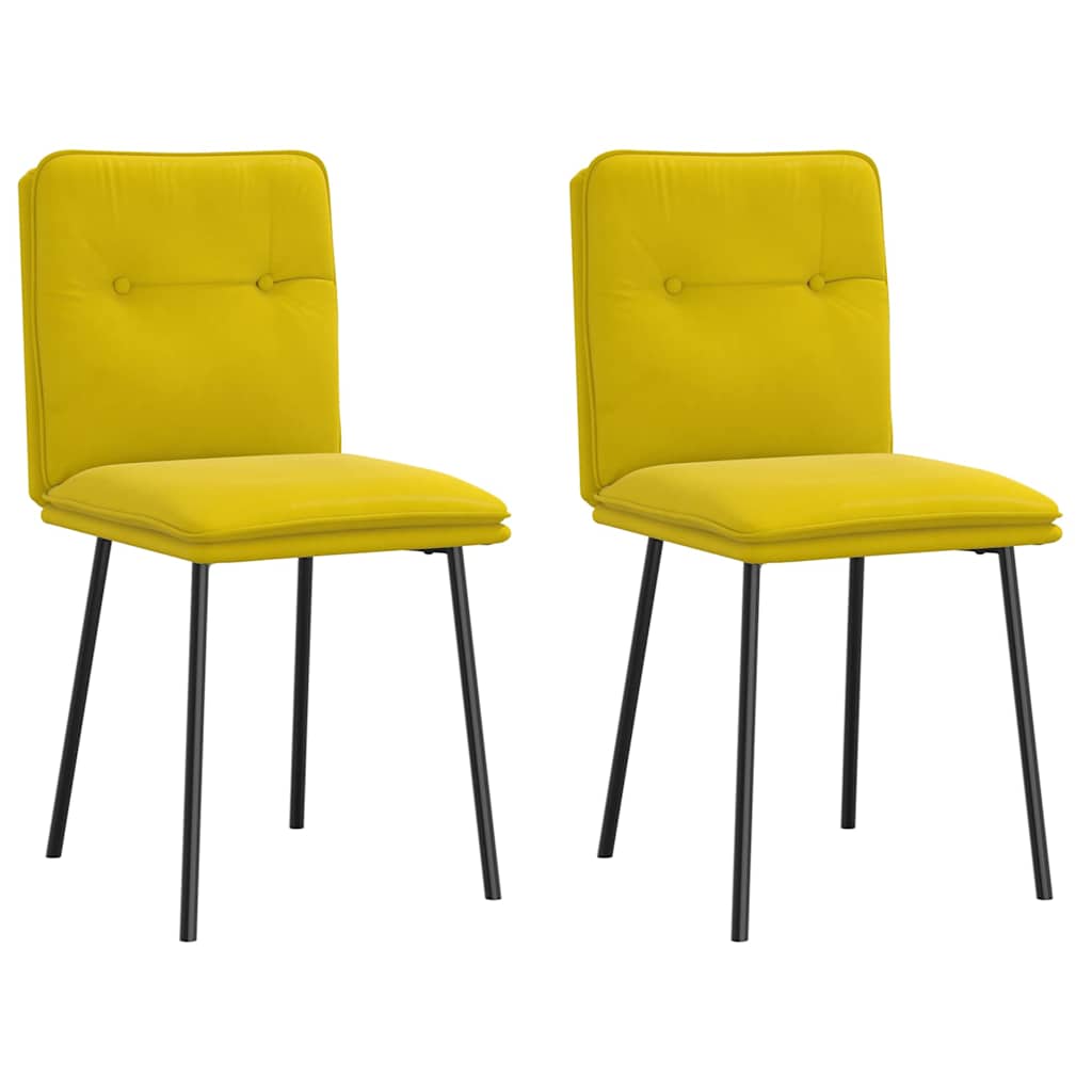 Chaises à manger lot de 2 Jaune Velours - XIOS