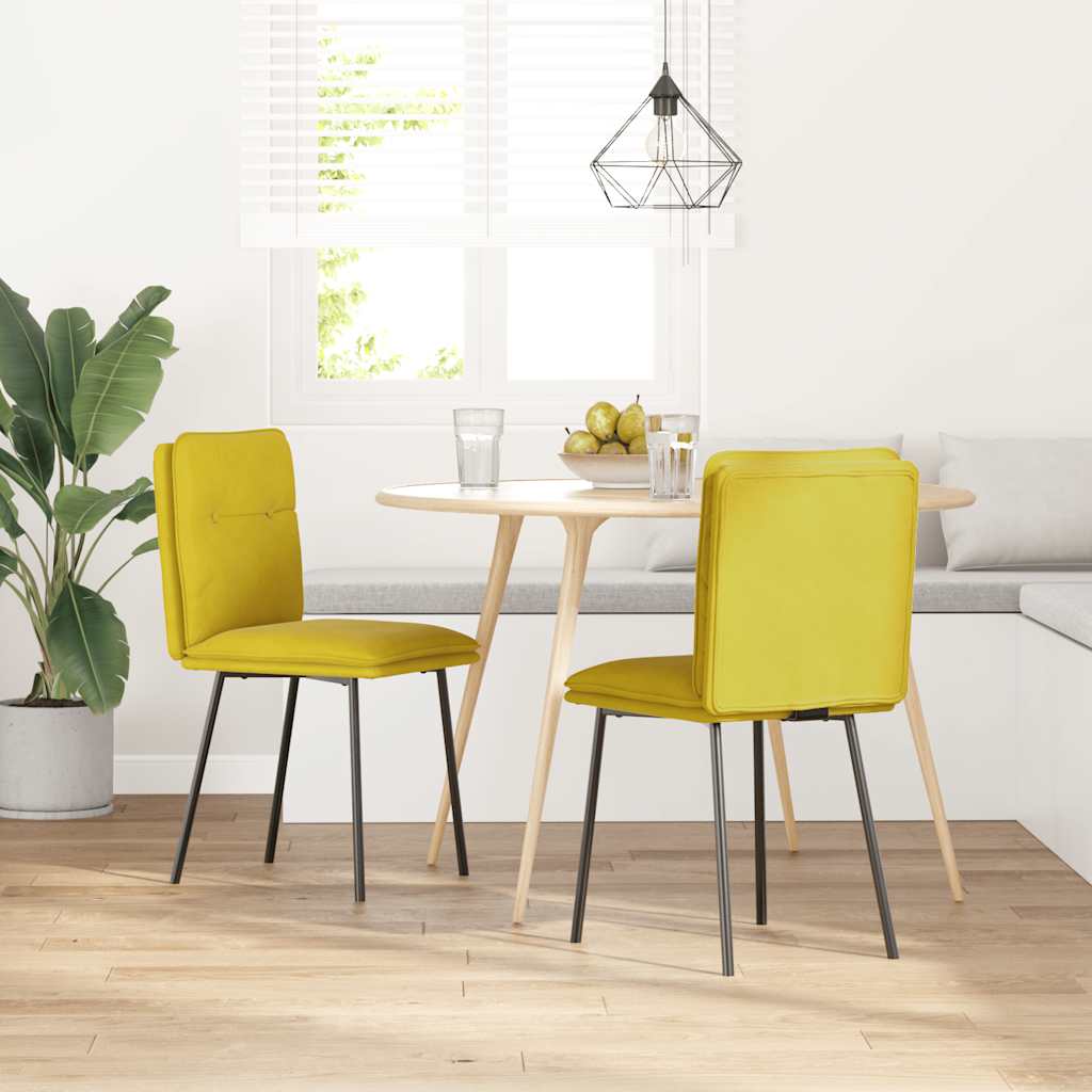 Chaises à manger lot de 2 Jaune Velours - XIOS
