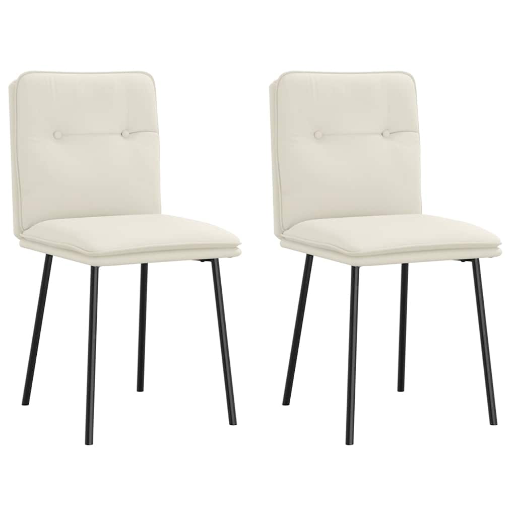 Chaises à manger lot de 2 Crème Velours - XIOS