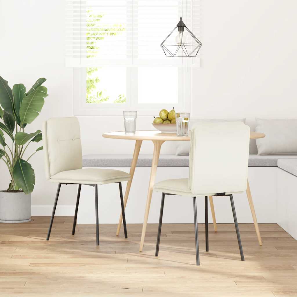 Chaises à manger lot de 2 Crème Velours - XIOS