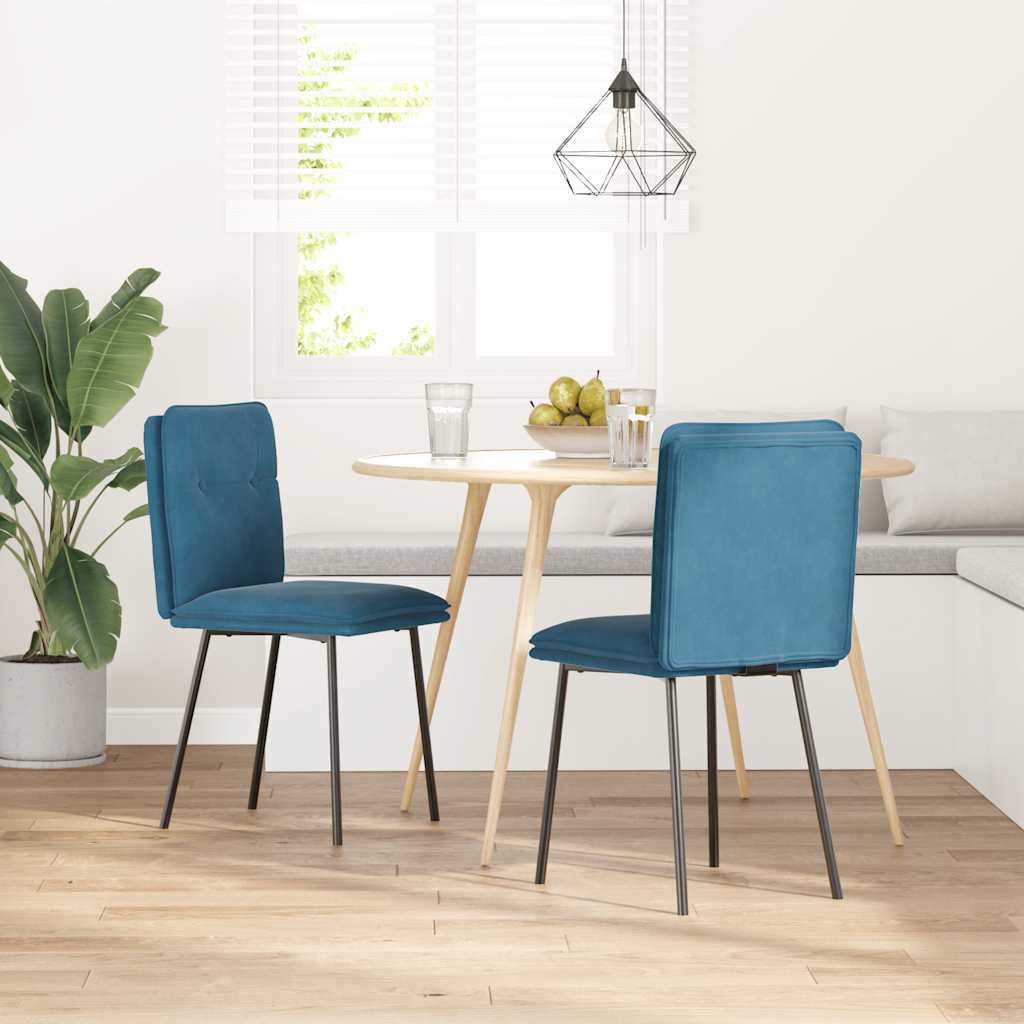Chaises à manger lot de 2 Bleu Velours - XIOS
