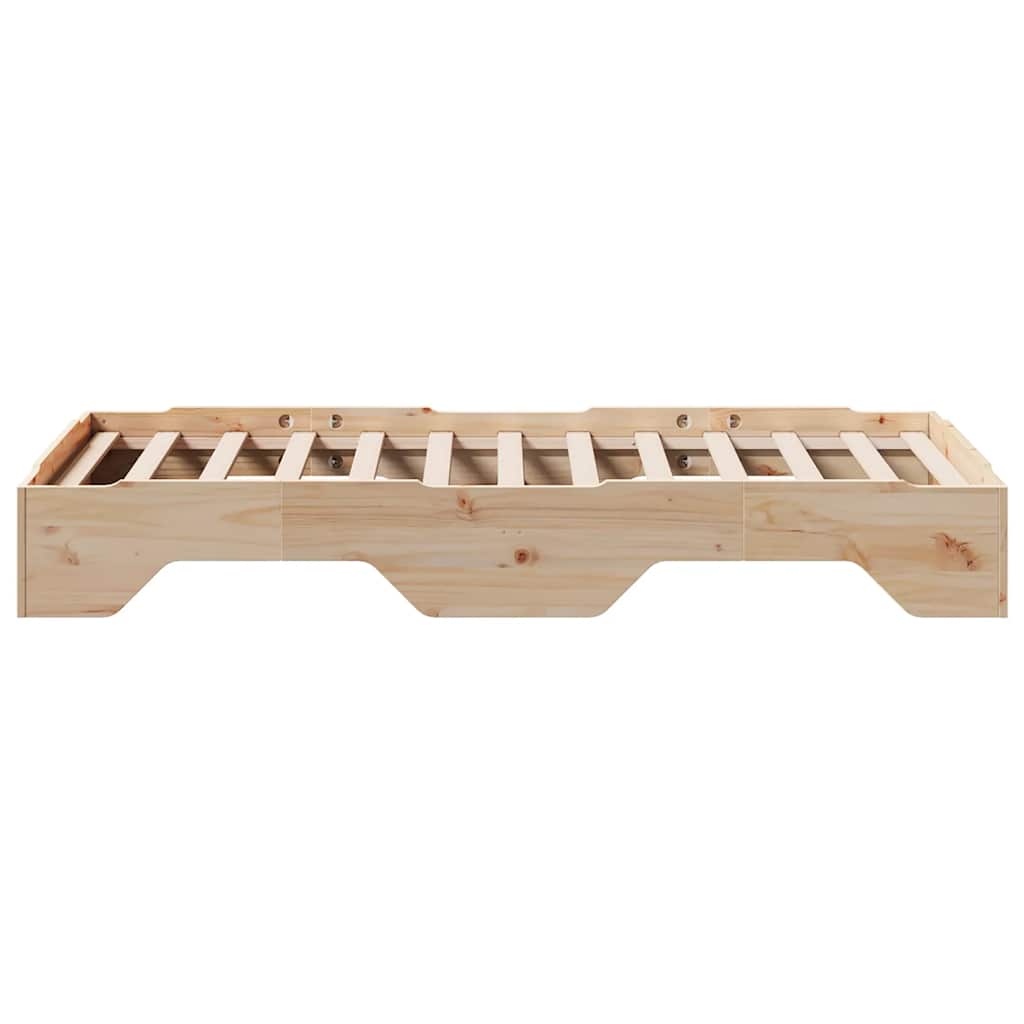 Cadre de lit sans matelas empilable 100x200 cm bois massif - XIOS