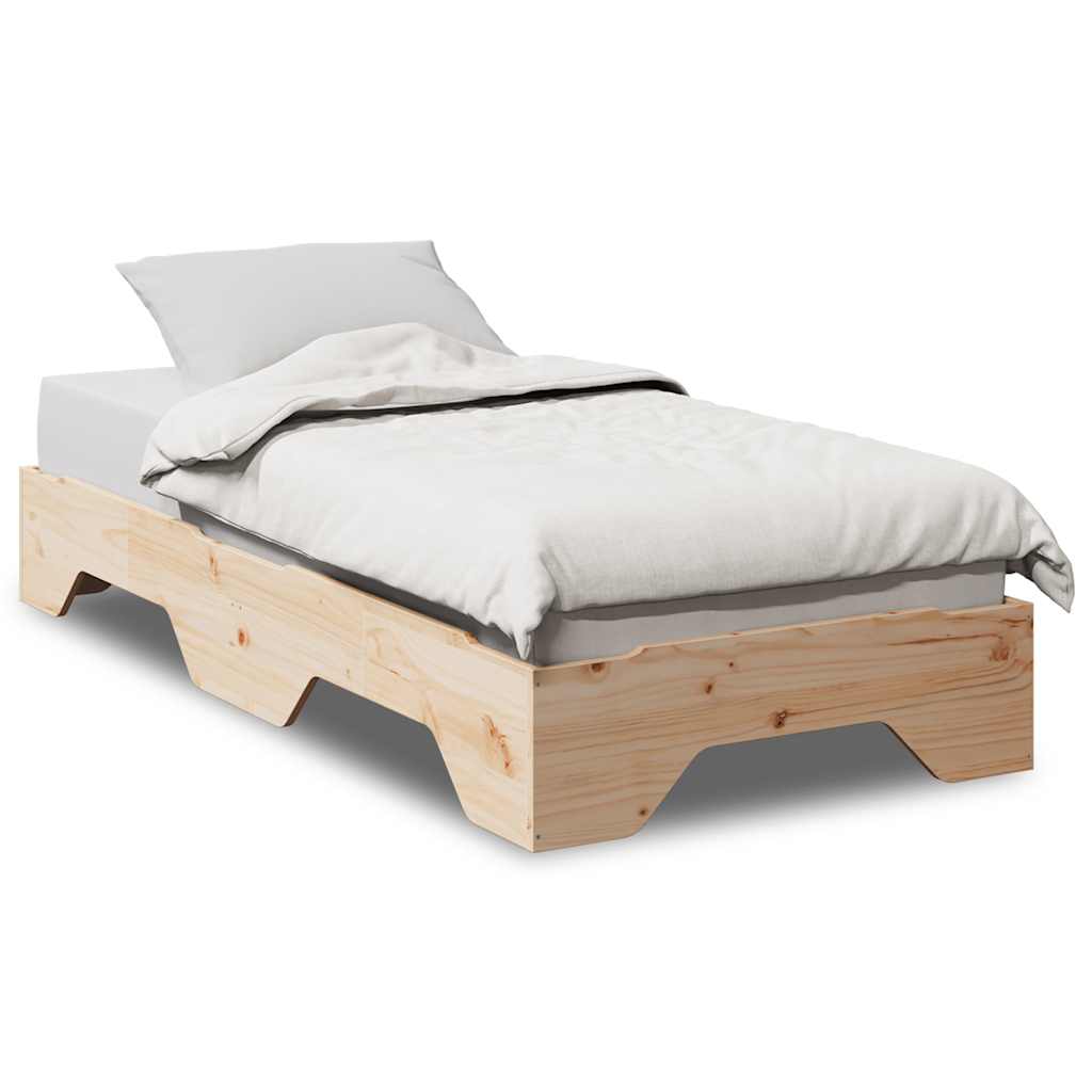 Cadre de lit sans matelas empilable 100x200 cm bois massif - XIOS