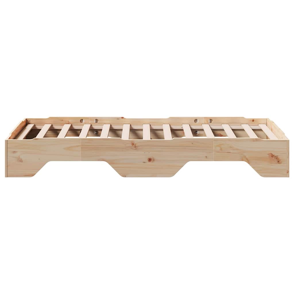 Cadre de lit sans matelas empilable 80x200 cm bois massif - XIOS