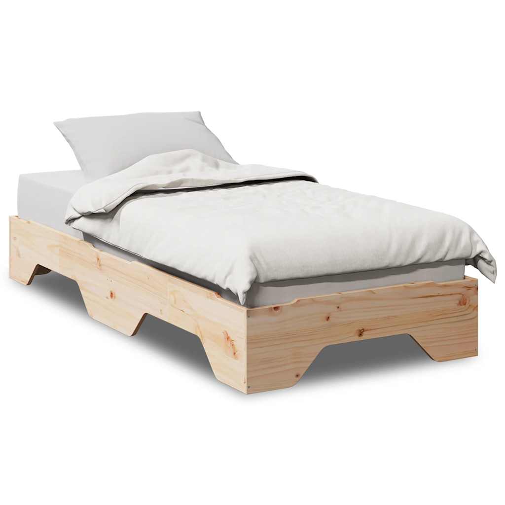 Cadre de lit sans matelas empilable 80x200 cm bois massif - XIOS