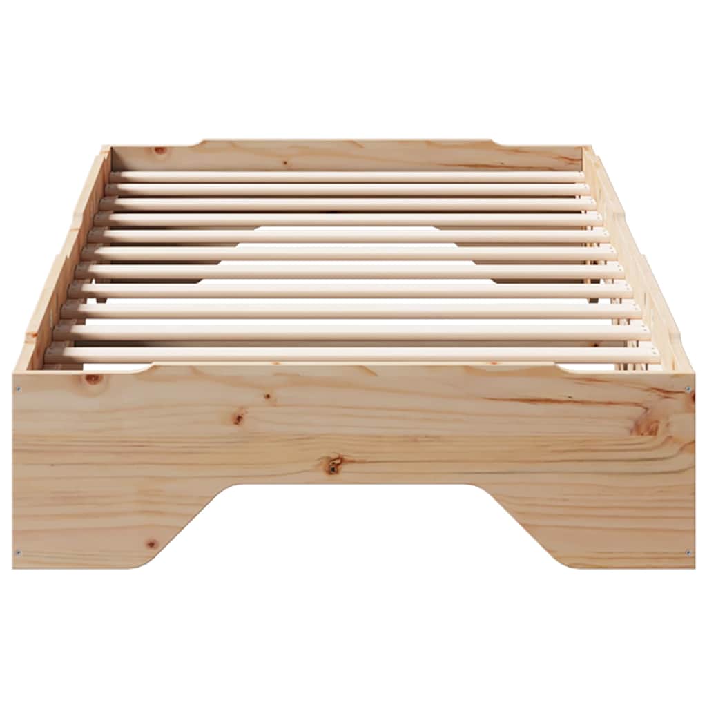 Cadre de lit sans matelas empilable 75x190 cm bois massif - XIOS
