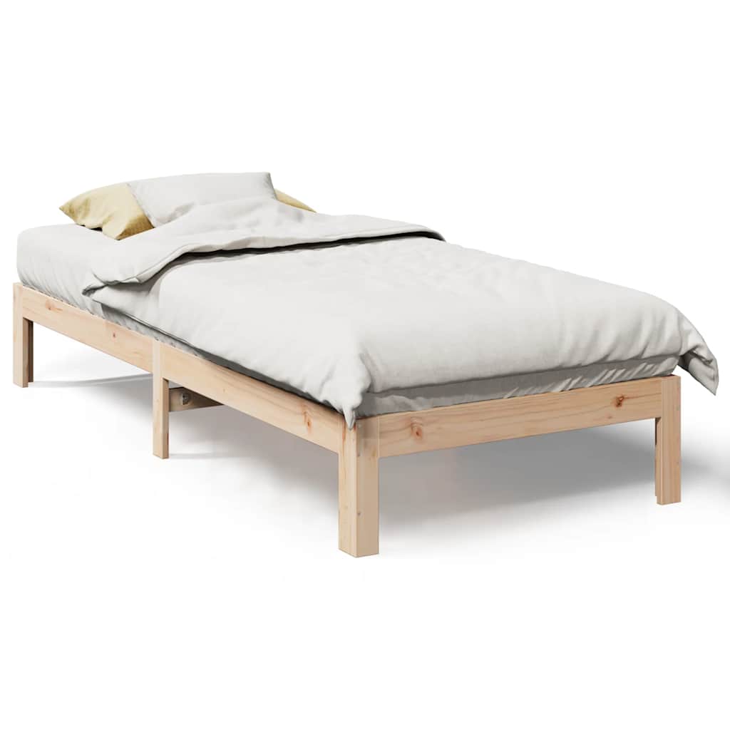 Cadre de lit sans matelas 80x200 cm bois massif de pin - XIOS