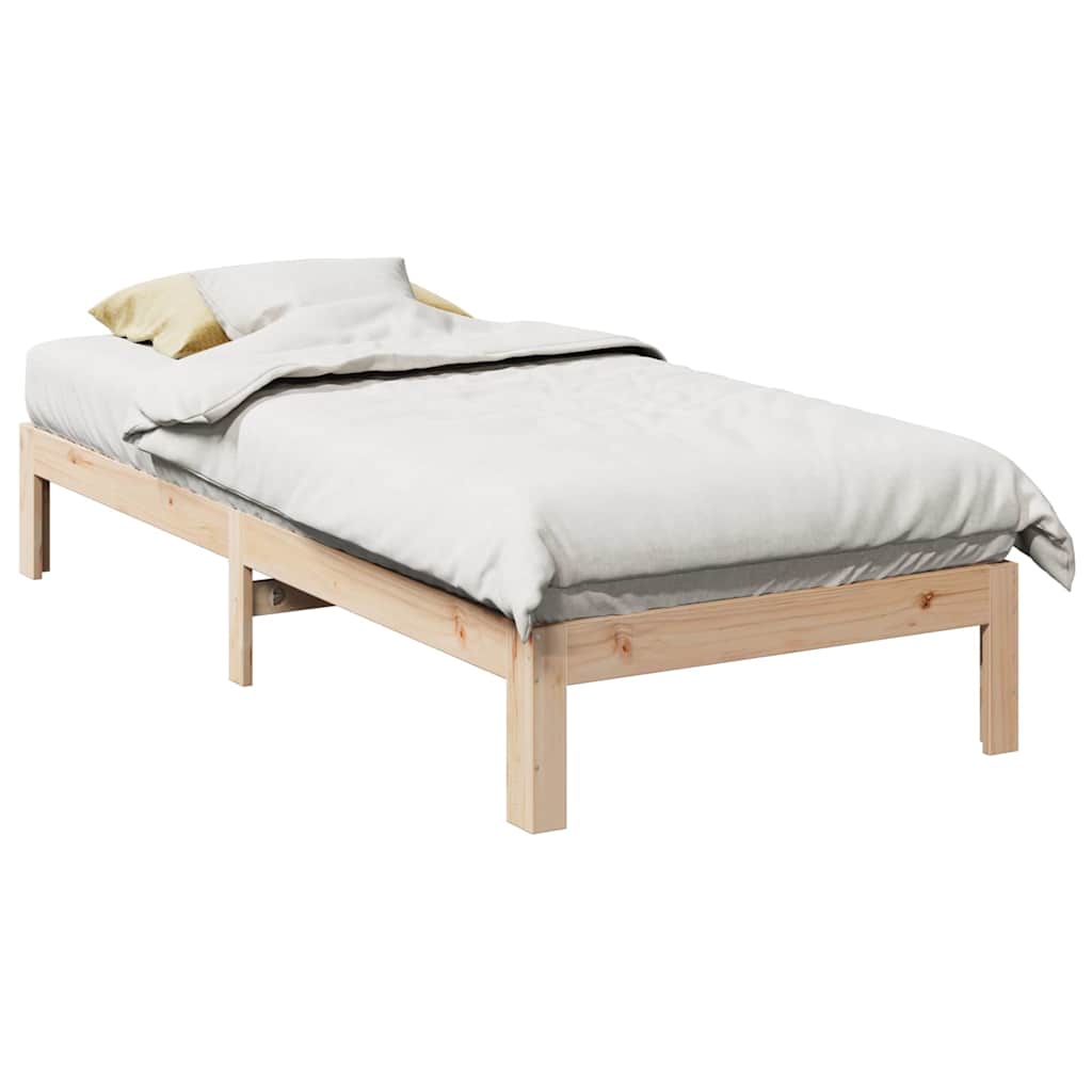 Cadre de lit sans matelas 80x200 cm bois massif de pin - XIOS