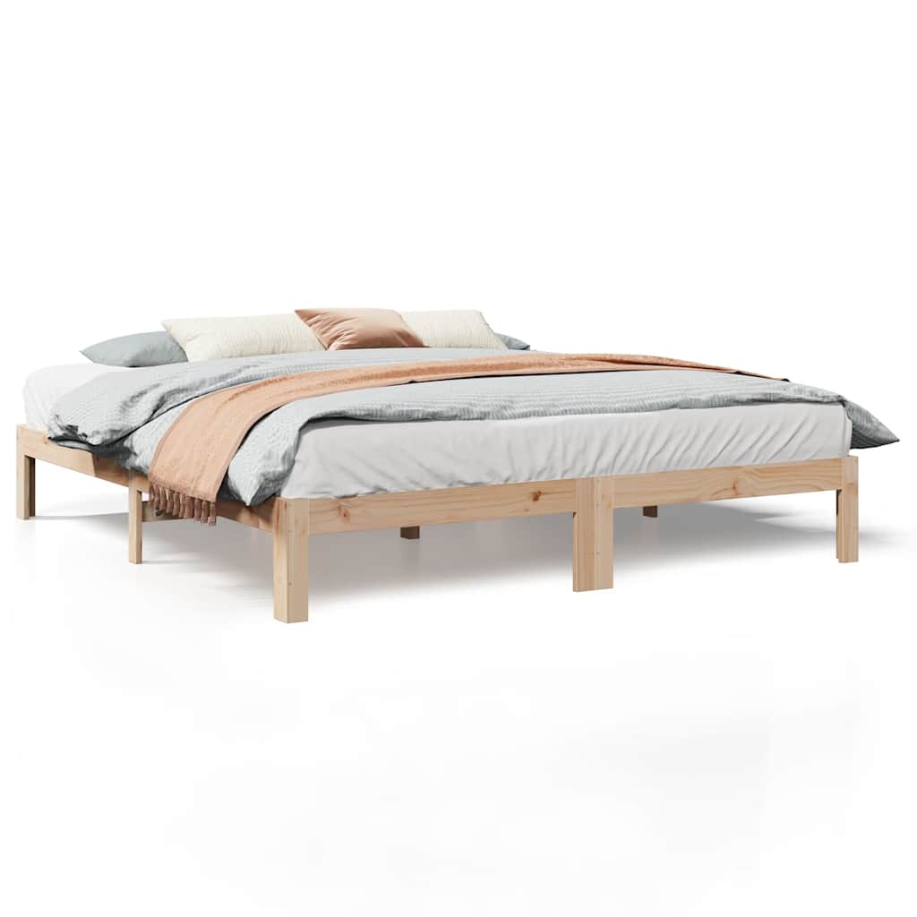 Cadre de lit sans matelas 160x200 cm bois massif de pin