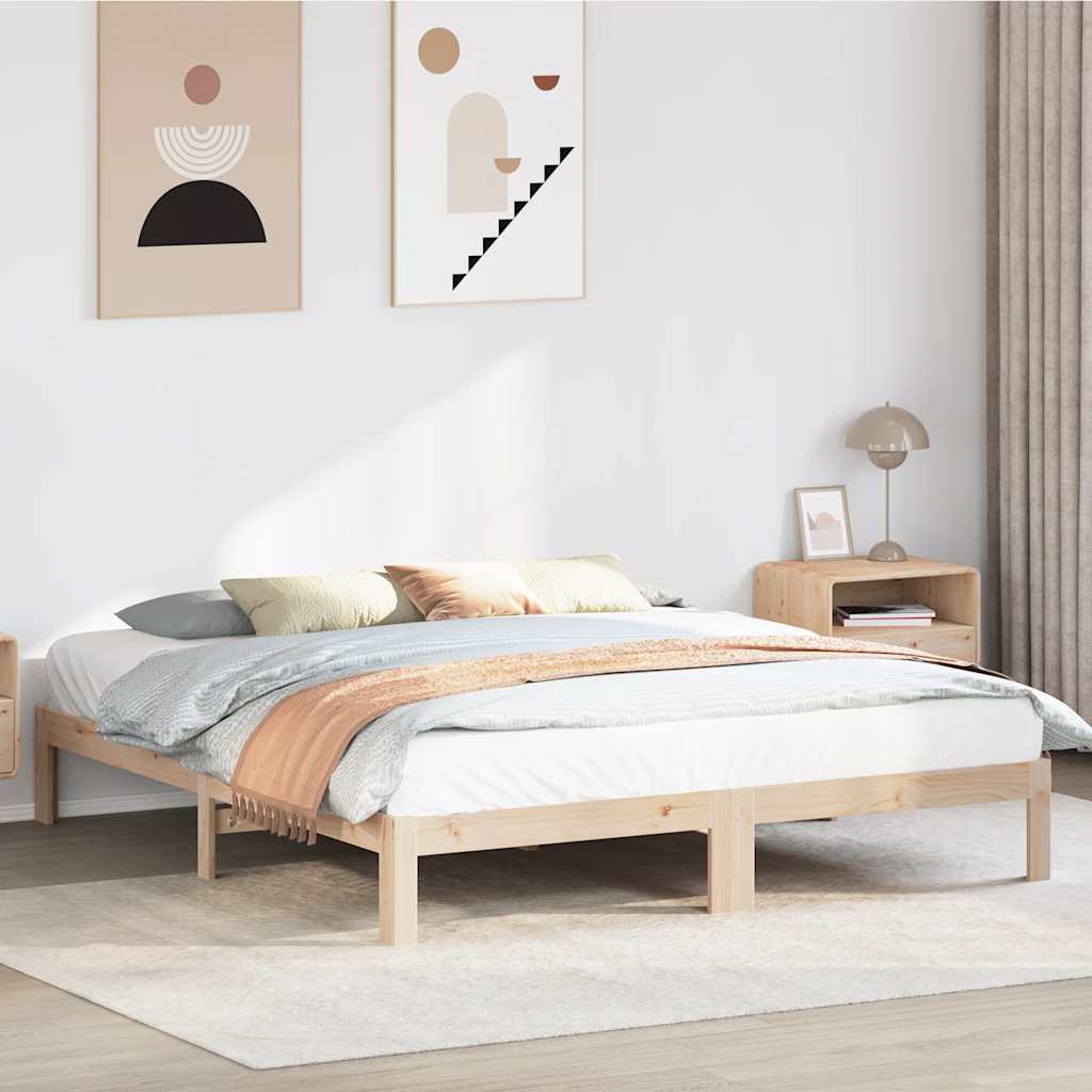 Cadre de lit sans matelas 160x200 cm bois massif de pin
