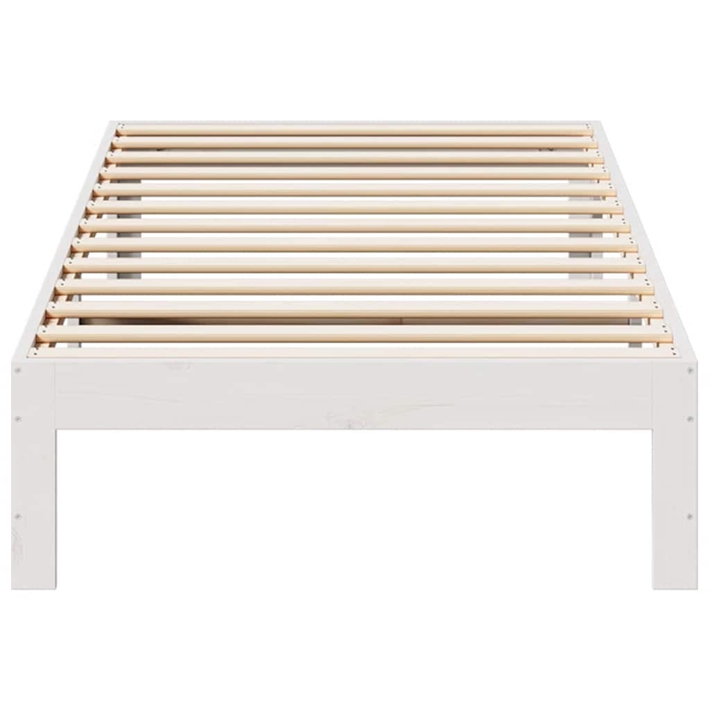 Cadre de lit sans matelas blanc 90x200 cm bois de pin massif - XIOS