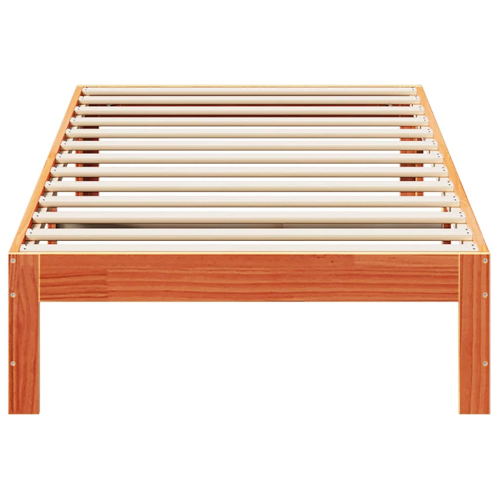 Cadre de lit sans matelas cire marron 90x200 cm bois pin massif - XIOS