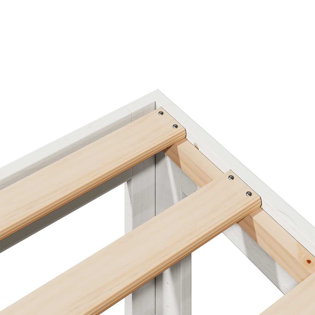 Cadre de lit sans matelas blanc 180x200 cm bois massif de pin - XIOS