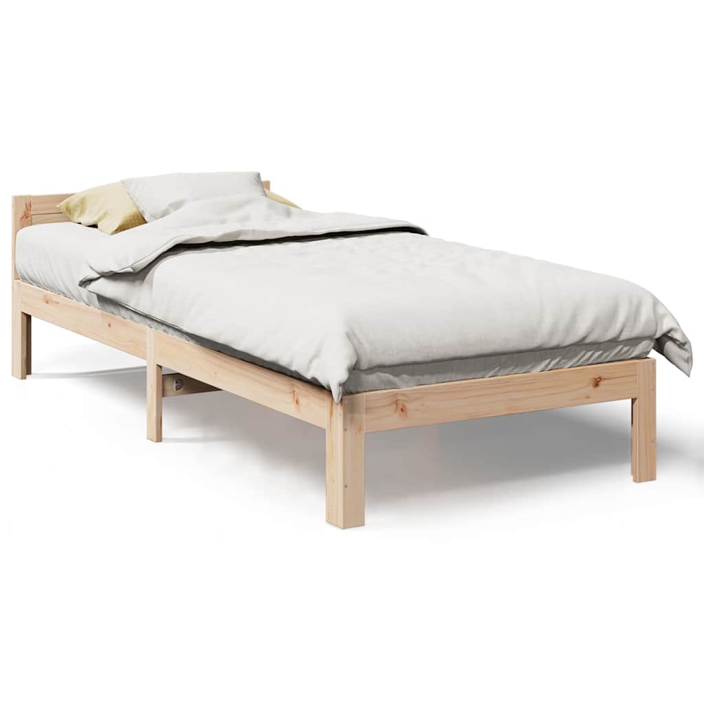 Cadre de lit sans matelas 90x200 cm bois de pin massif - XIOS