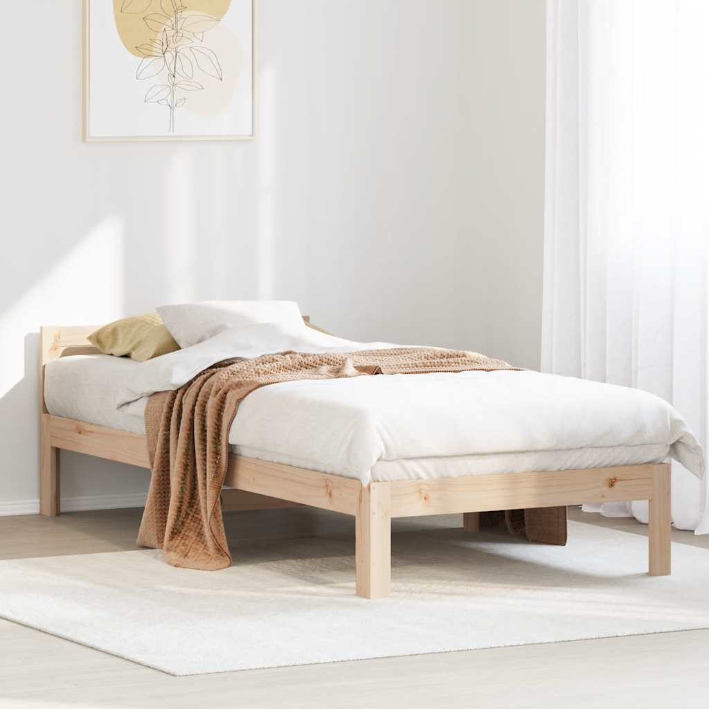 Cadre de lit sans matelas 90x200 cm bois de pin massif - XIOS