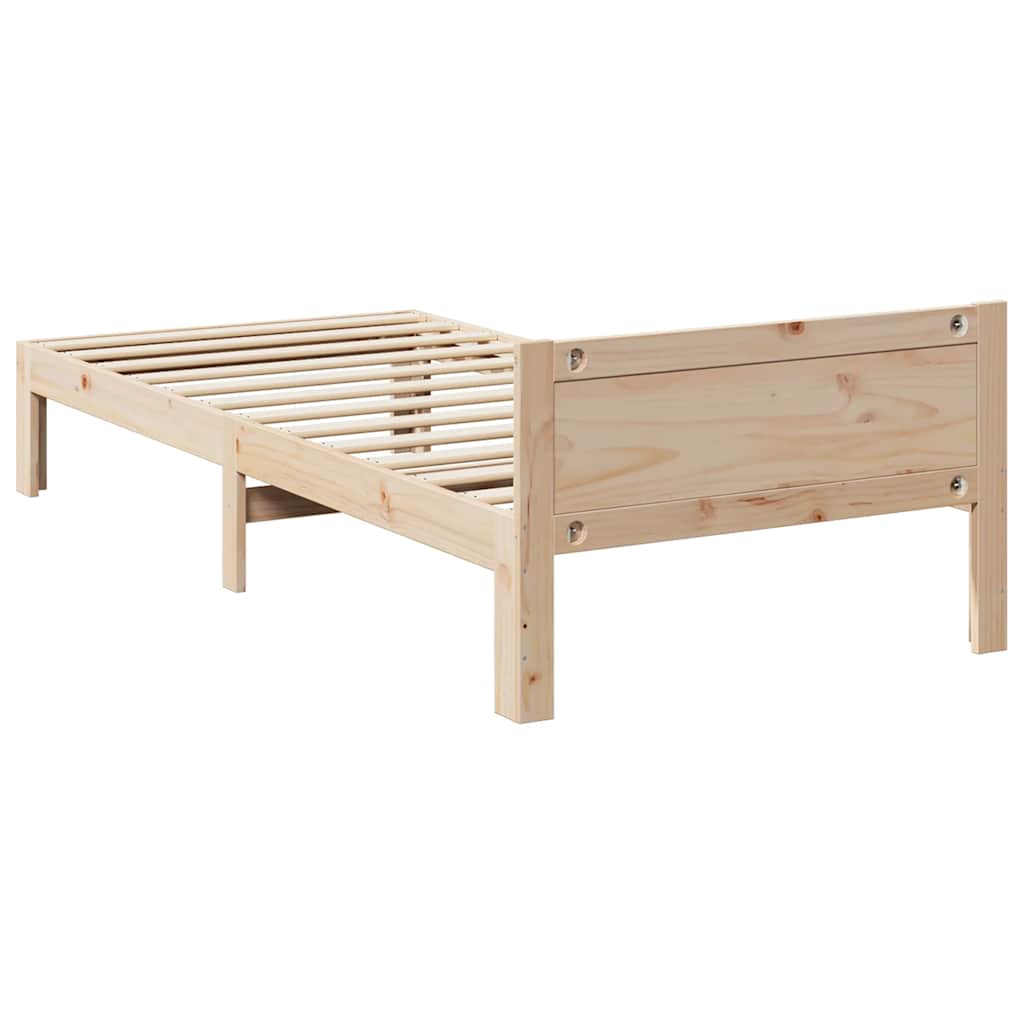 Cadre de lit sans matelas 90x200 cm bois de pin massif - XIOS