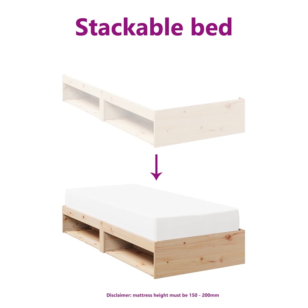 Lit de jour sans matelas 100x200 cm bois de pin massif - XIOS