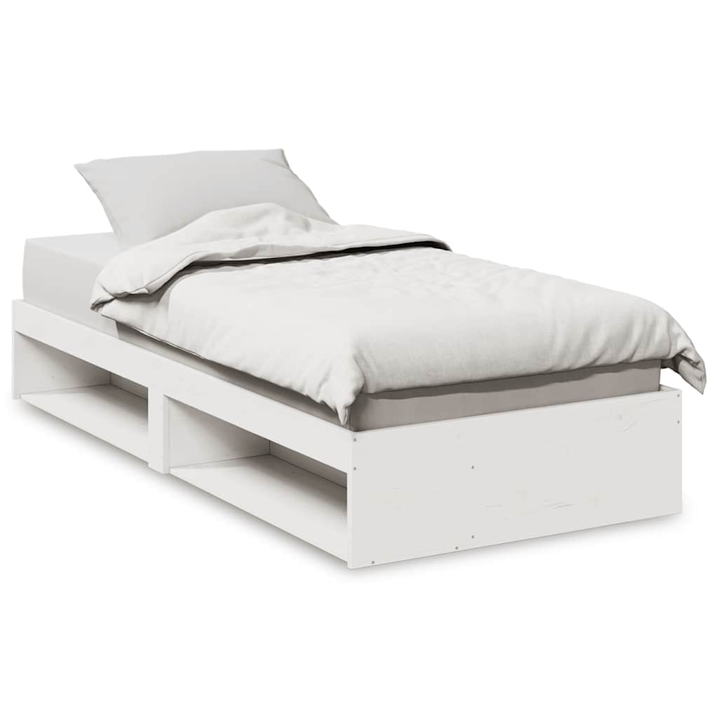 Lit de jour sans matelas blanc 90x200 cm bois de pin massif - XIOS