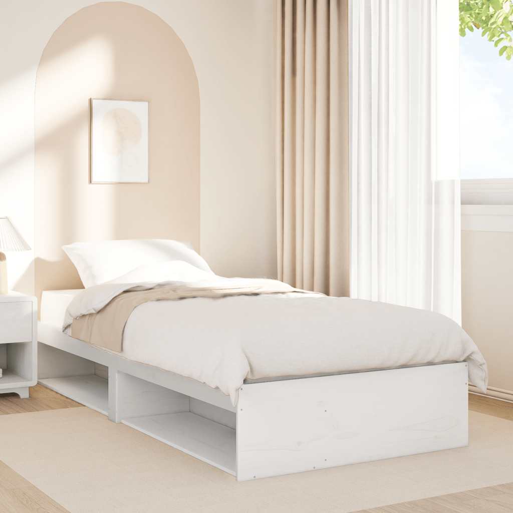 Lit de jour sans matelas blanc 90x200 cm bois de pin massif - XIOS