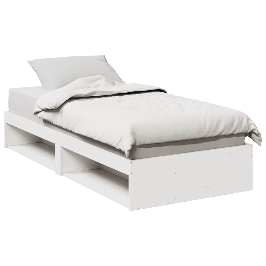 Lit de jour sans matelas blanc 90x200 cm bois de pin massif - XIOS