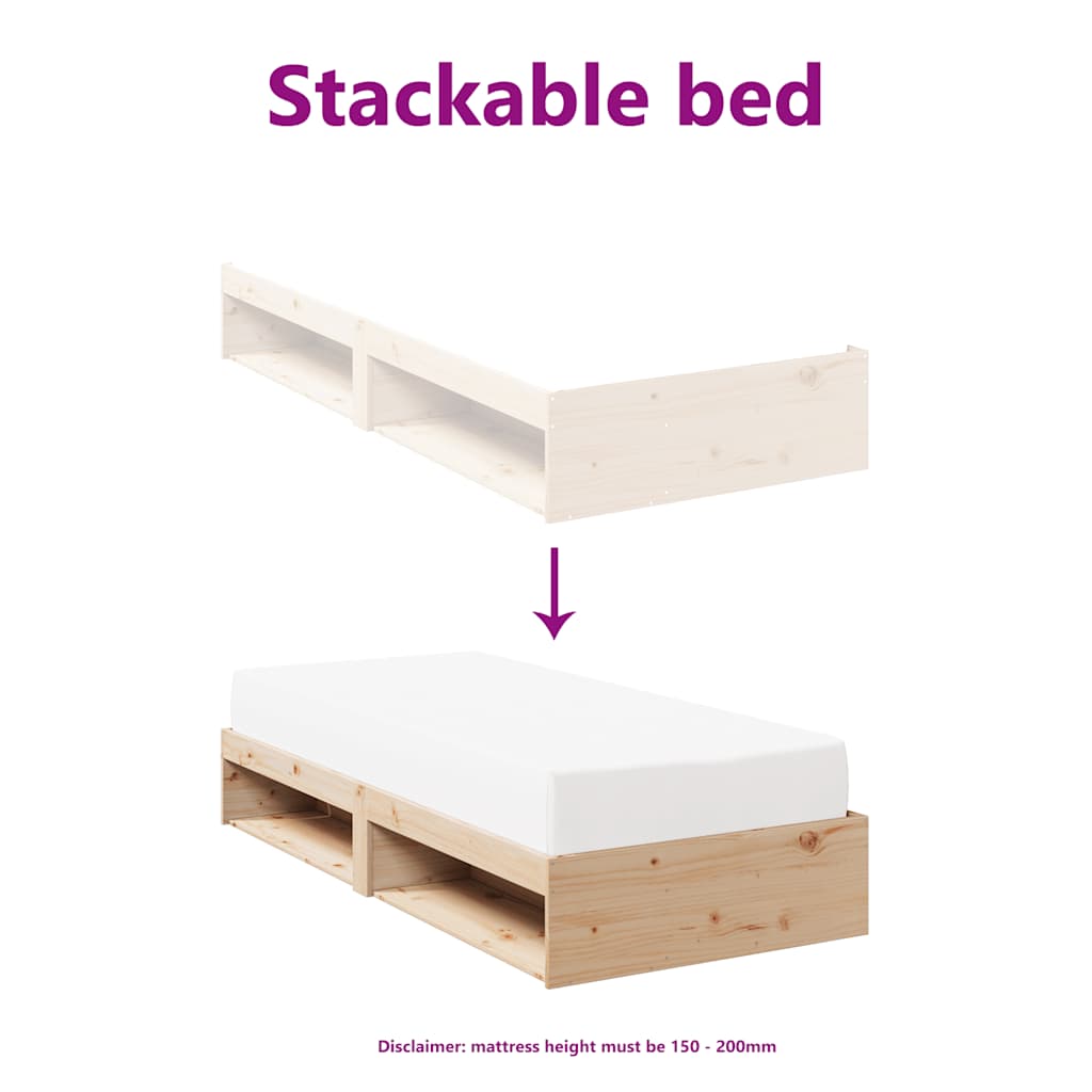 Lit de jour sans matelas 80x200 cm bois de pin massif - XIOS