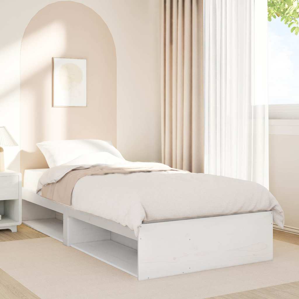 Lit de jour sans matelas blanc 90x190 cm bois de pin massif - XIOS