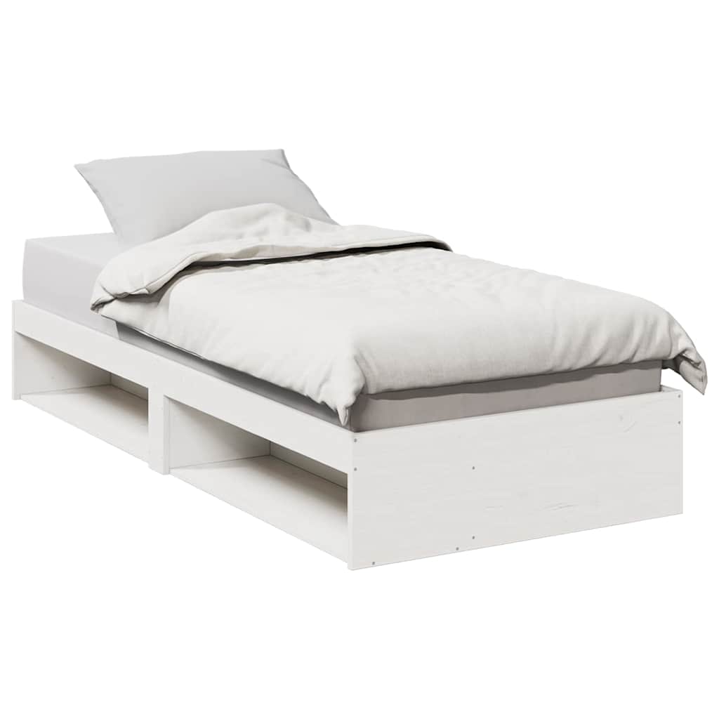 Lit de jour sans matelas blanc 90x190 cm bois de pin massif - XIOS