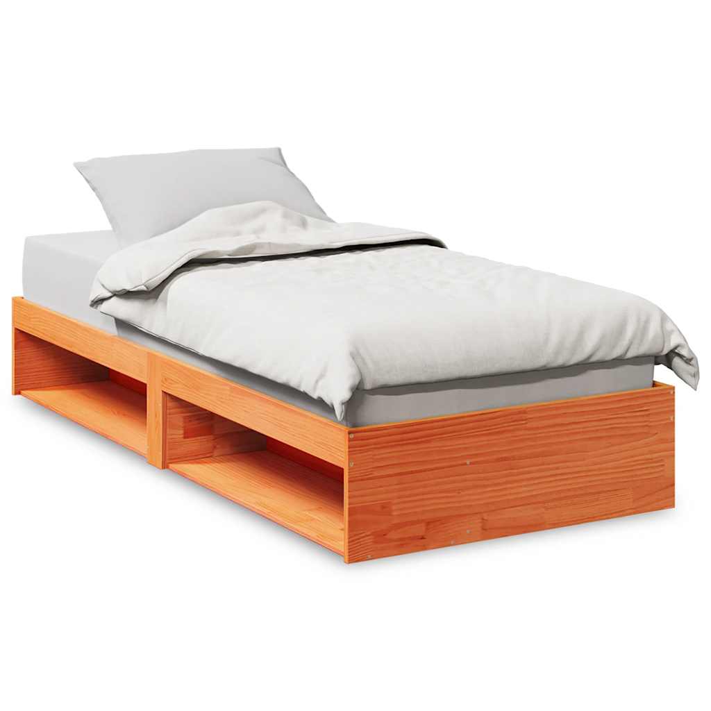 Lit de jour sans matelas cire marron 90x190 cm bois pin massif - XIOS