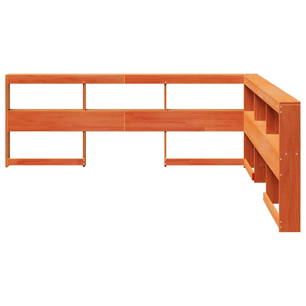 Tête de lit de bibliothèque en forme de L bois massif de pin - XIOS