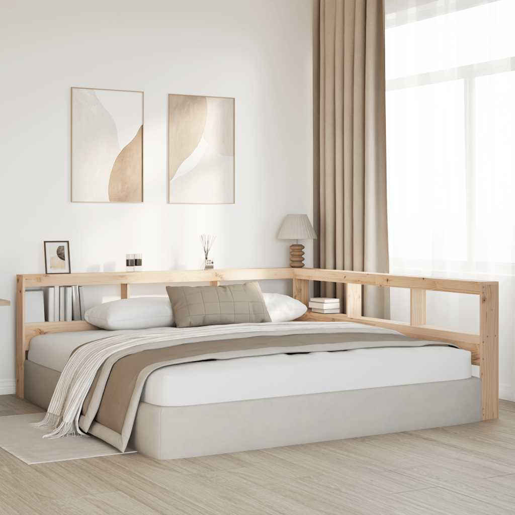 Tête de lit de bibliothèque en forme de L bois massif de pin - XIOS