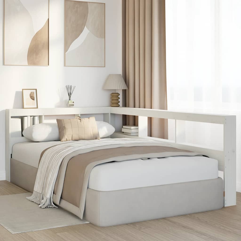 Tête de lit de bibliothèque en forme de L bois massif de pin - XIOS