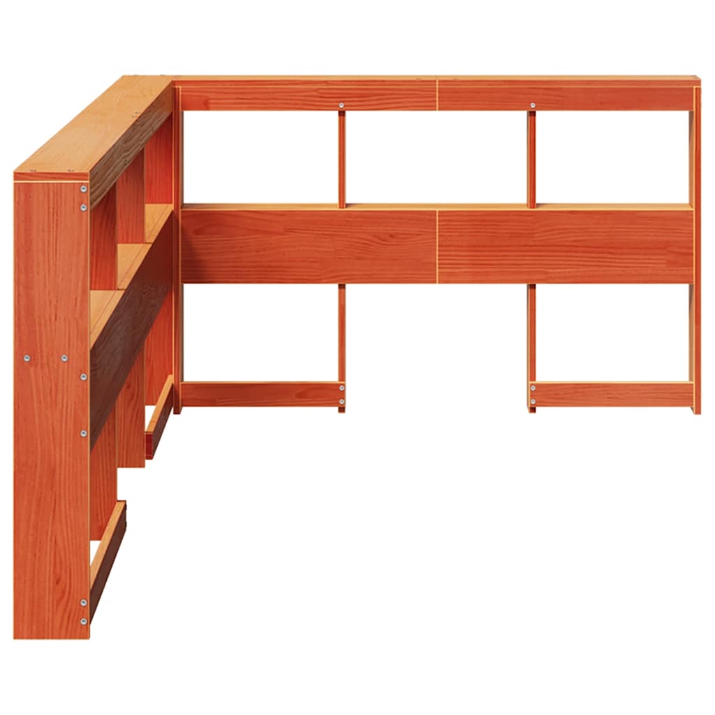 Tête de lit de bibliothèque en forme de L bois massif de pin - XIOS