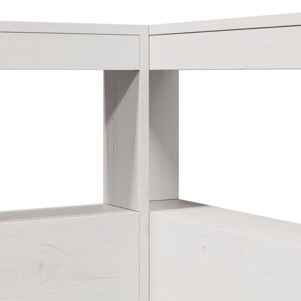 Tête de lit de bibliothèque en forme de L bois massif de pin - XIOS