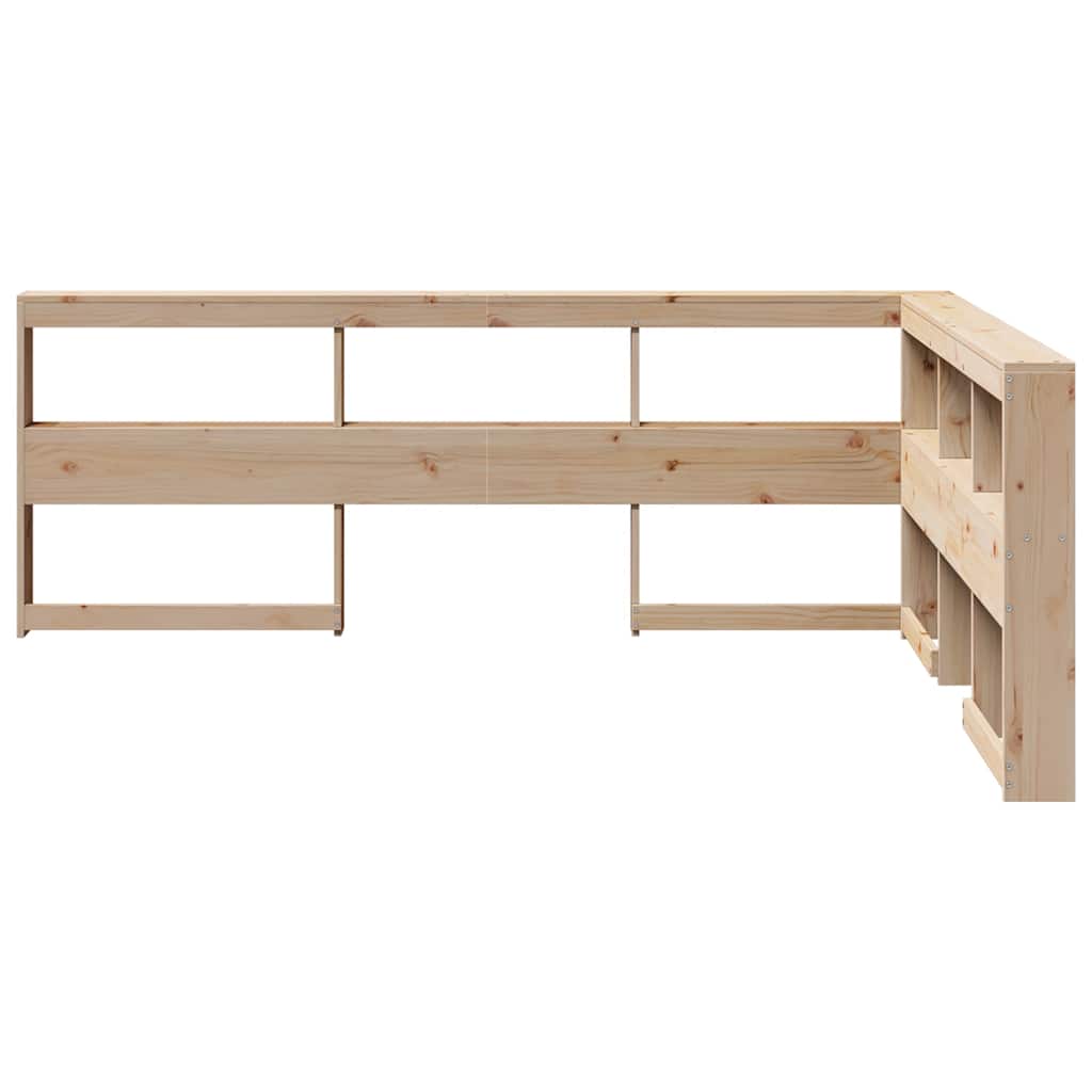 Tête de lit de bibliothèque en forme de L 135cm bois massif pin - XIOS