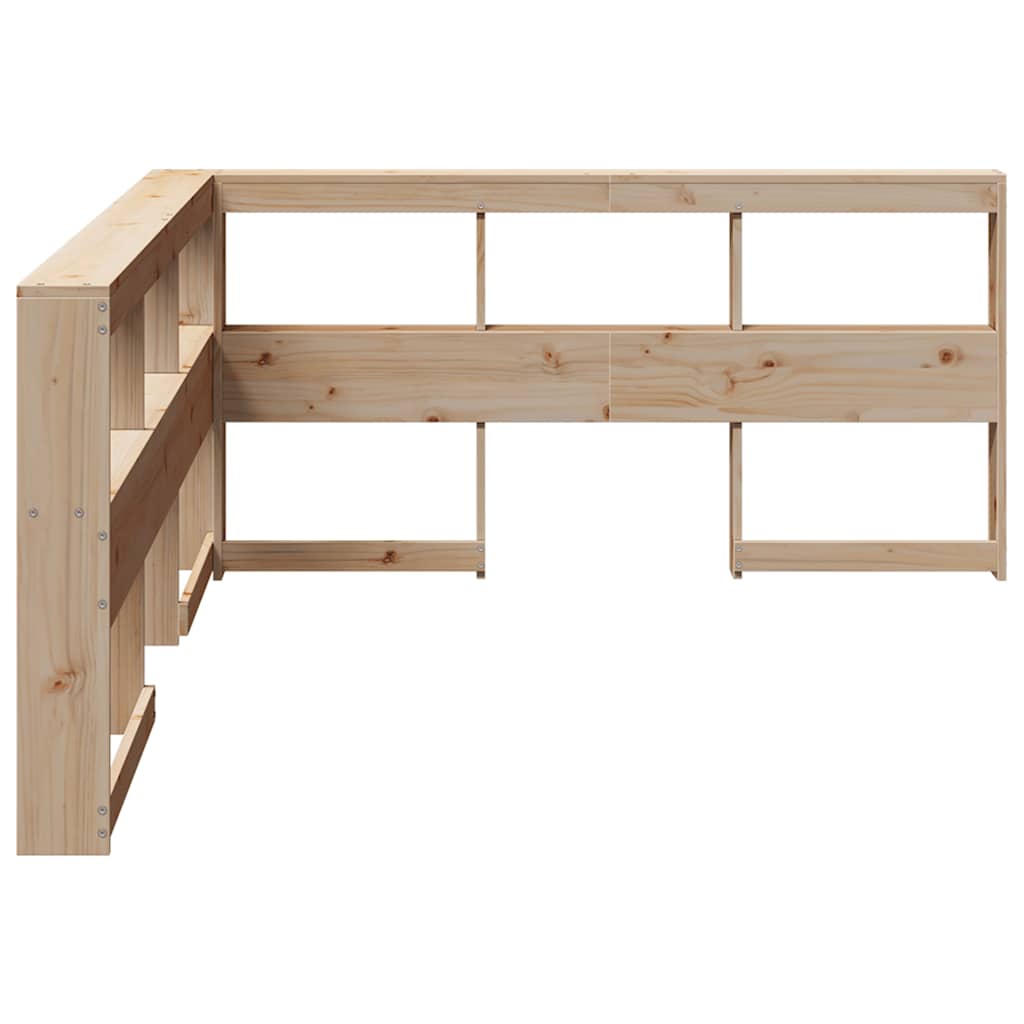 Tête de lit de bibliothèque en forme de L 135cm bois massif pin - XIOS